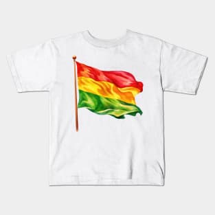 Watercolor Juneteenth Flag Kids T-Shirt